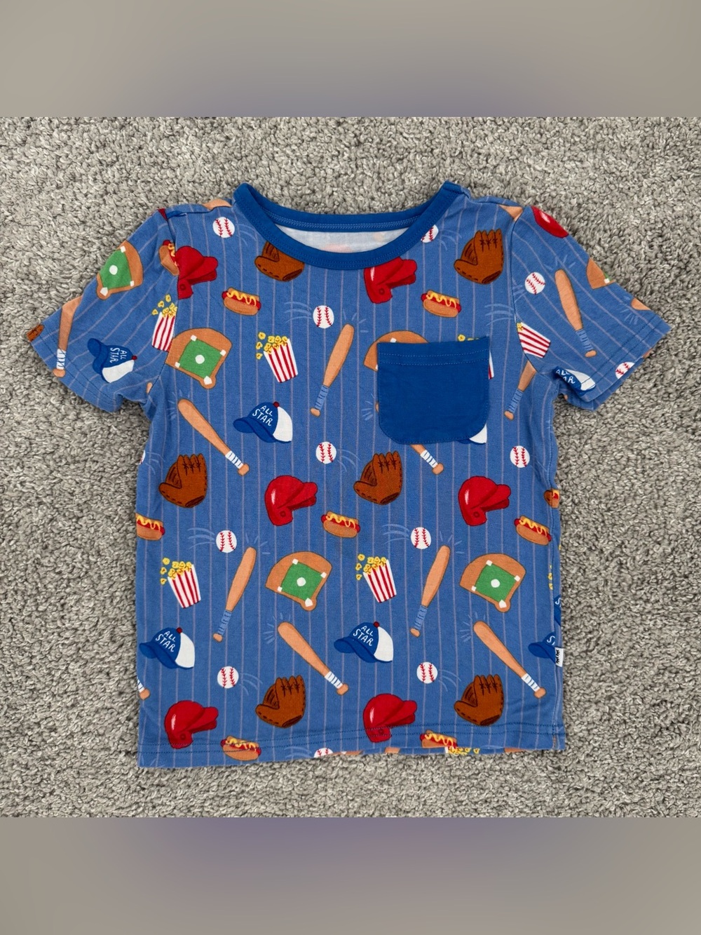 Little Sleepies Play Baseball Print Tee